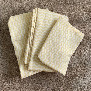 Yellow Chevron Twin XL Sheets